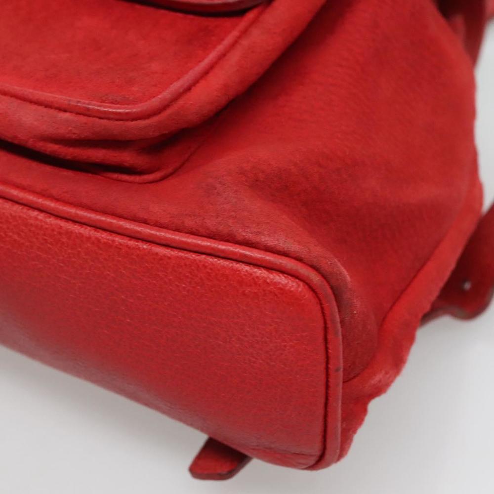 GUCCI Bamboo Backpack Suede Leather Red Gold 003 58 0030 Auth ar13675 - Picture 15 of 16